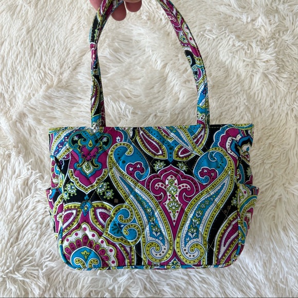 Vera Bradley Bella Paisley double strap small tote shoulder bag silk pin… - Picture 2 of 11
